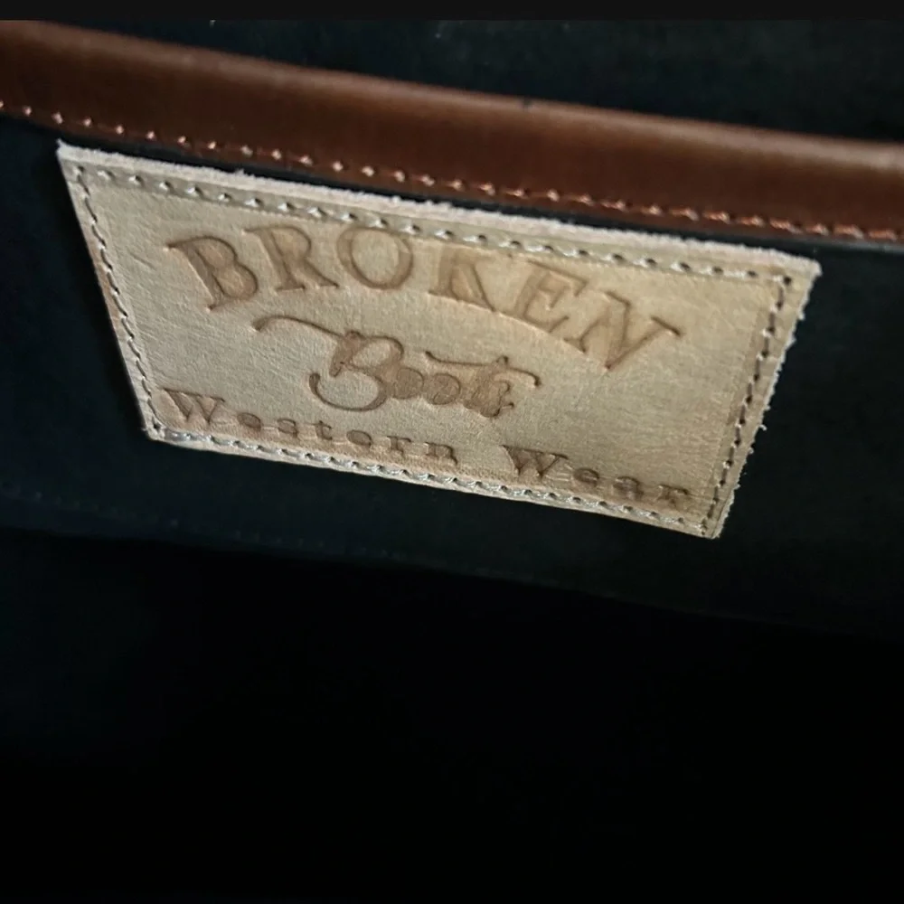 Large Top Handle Messenger Satchel Handtooled Leather Bag